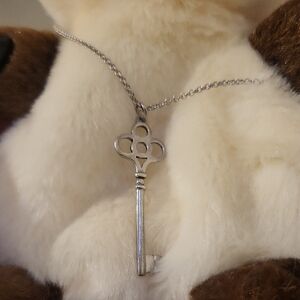 Silver Key Pendant Necklace